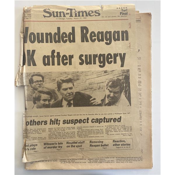 Reagan Shot Chicago Tribune Original 1981 Vintage Magazine
