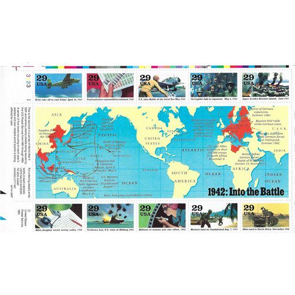 1942 Into the Battle Stamp Sheet