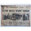Image 1 : Indiana The Indianapolis Times Original 1945 Vintage Newspaper