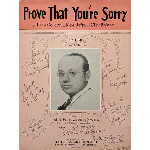 Prove That You're Sorry signed sheet music
