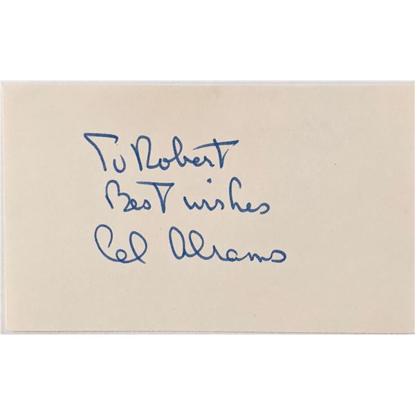 Sportswriter Al Abrams signed note