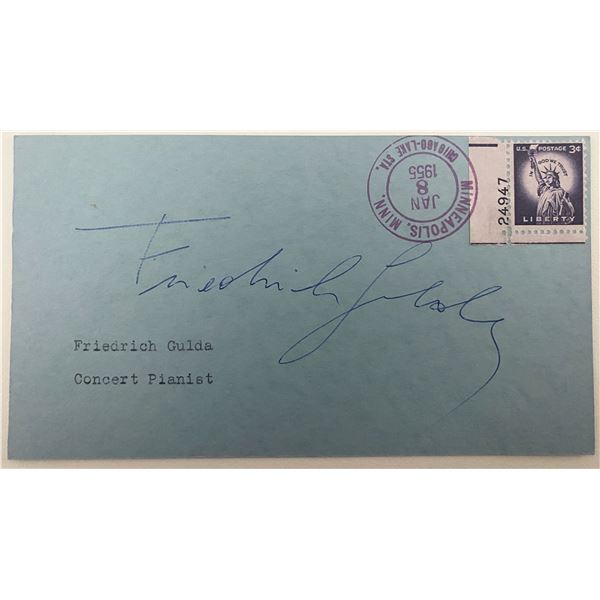 Concert Pianist Friedrich Gulda signed 1955 cover