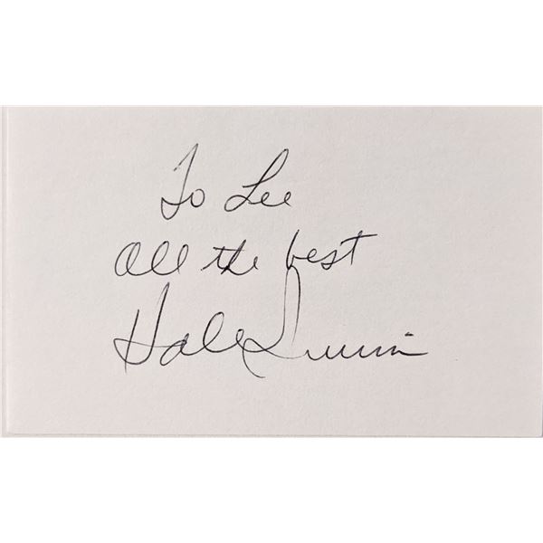 Golfer Hale Irwin signed note