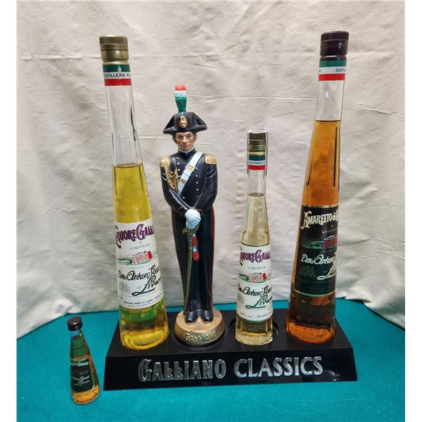 Galliano Liqueur Collection with Statue and Stand