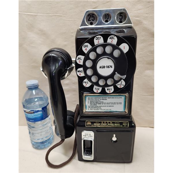 Beam Kentucky Bourbon Whiskey 100 Months Old “3 Coin Slot Pay Phone”
