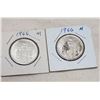 Image 1 : Lot of Two 1966 Canadian Silver Fifty Cent Pieces