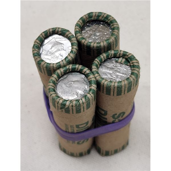 Lot of Four Rolls of American Dimes. Unchecked