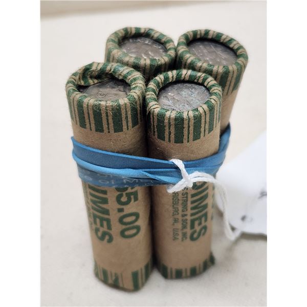 Lot of Four Rolls of American Dimes. Unchecked