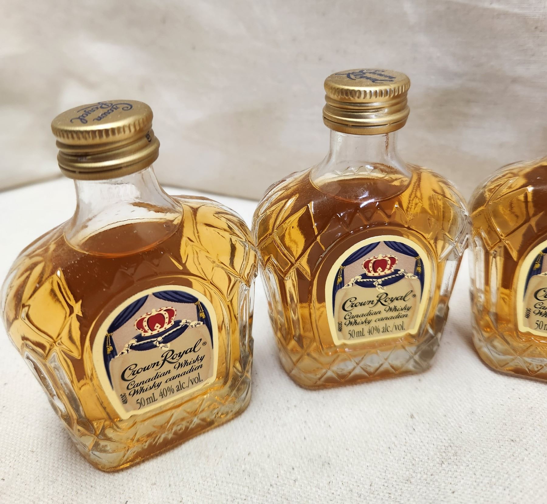 Lot of Six Vintage Crown Royal Mini Bottle