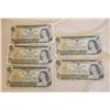 Image 1 : Lot of Five  1973 Canadian One Dollar Banknotes
