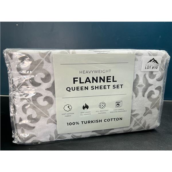 Lot of 1 Heavyweight Flannel Queen Sheet Set - Turkish Cotton