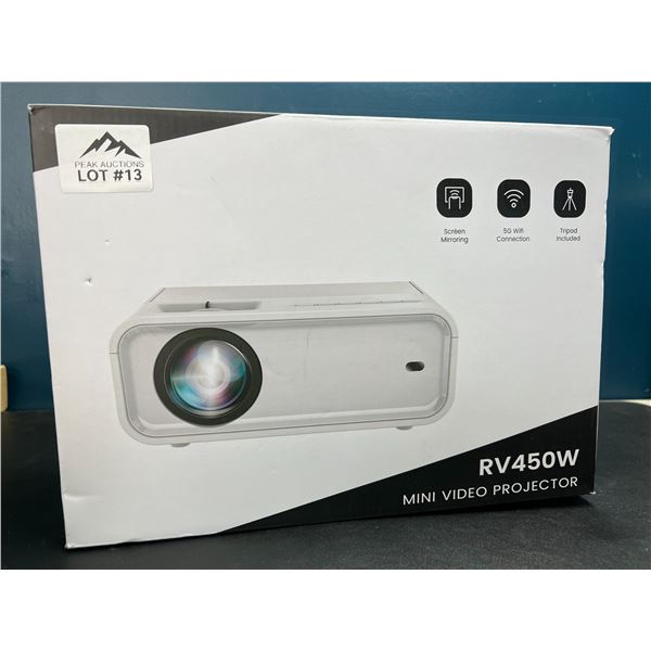 Lot of 1 RV450W Mini Video Projector w/ 5G Wi-Fi & Tripod
