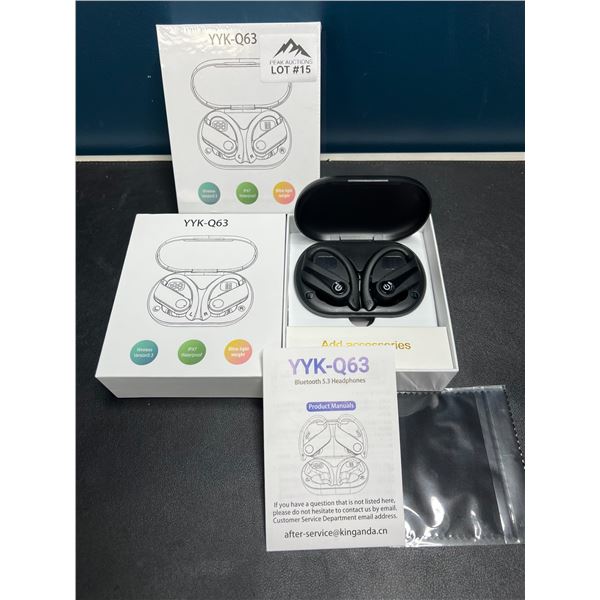 Lot of 2 YYK-Q63 True Wireless Bluetooth Earbuds - 72HR Playtime, Mic, & LED Display