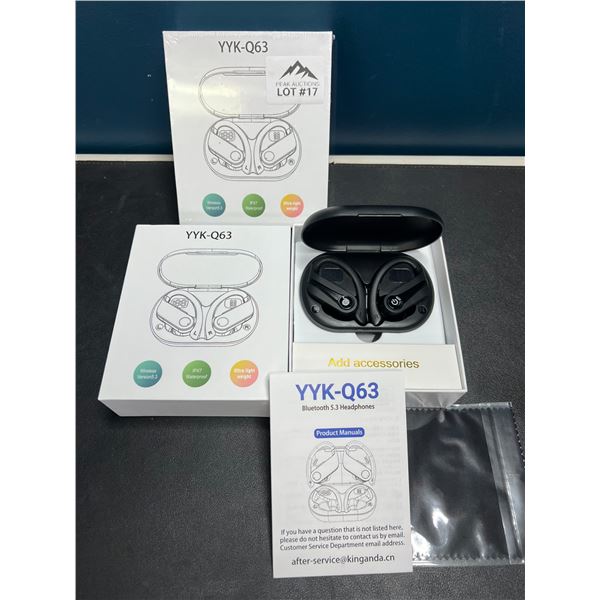 Lot of 2 YYK-Q63 True Wireless Bluetooth Earbuds - 72HR Playtime, Mic, & LED Display