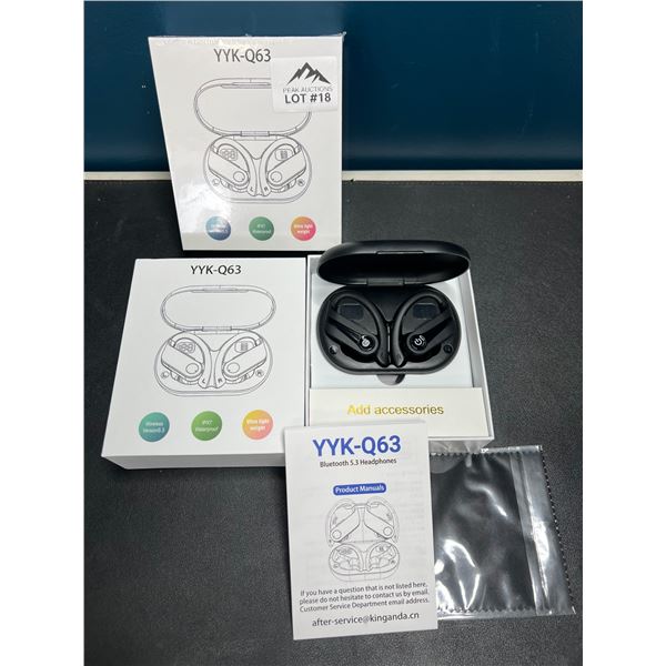 Lot of 2 YYK-Q63 True Wireless Bluetooth Earbuds - 72HR Playtime, Mic, & LED Display