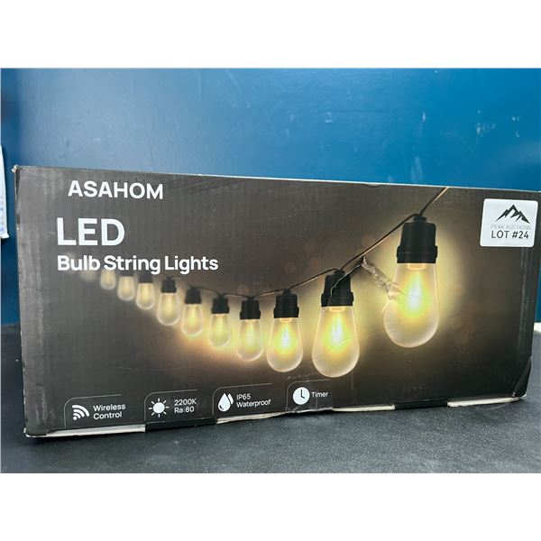 Lot of 1 Asahom Smart LED Bulb String Lights w/ Wireless Control - 48FT Length