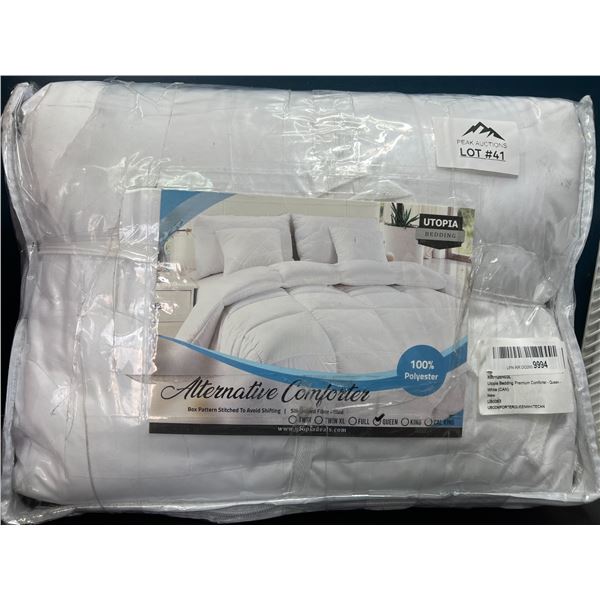 Lot of 1 Utopia Bedding Premium Down Alternative Bed Comforter - Queen Size - White