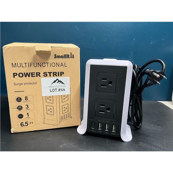 Lot of 1 Power Strip Tower/Surge Protector w/ Mutliple Outlets & USB Ports