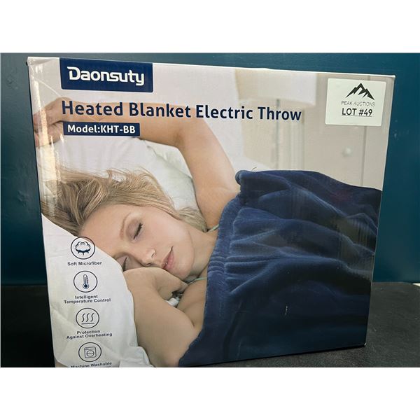 Lot of 1 Heated Electric Throw Blanket - Blue