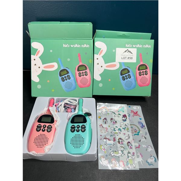 Lot of 2 Boxes of Kids Walkie Talkies - 2pcs per box - Rechargeable