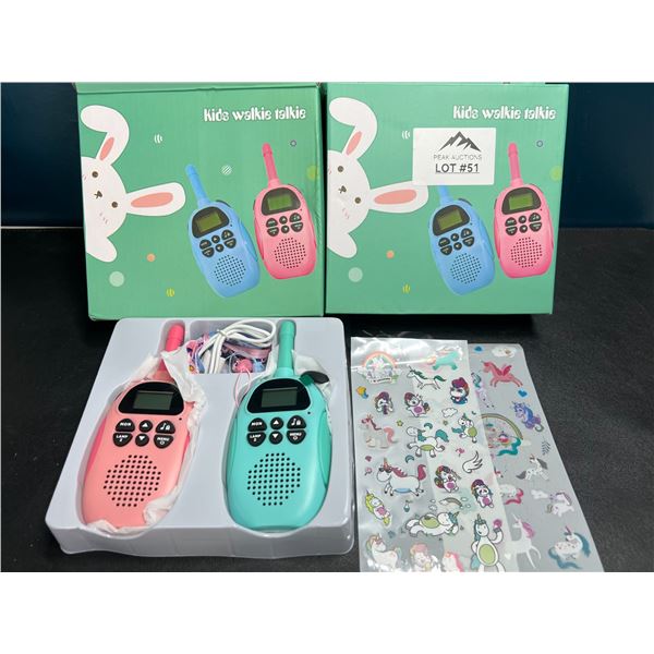 Lot of 2 Boxes of Kids Walkie Talkies - 2pcs per box - Rechargeable