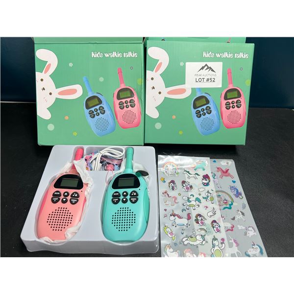 Lot of 2 Boxes of Kids Walkie Talkies - 2pcs per box - Rechargeable