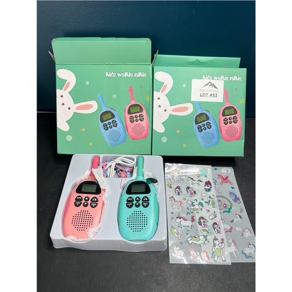 Lot of 2 Boxes of Kids Walkie Talkies - 2pcs per box - Rechargeable
