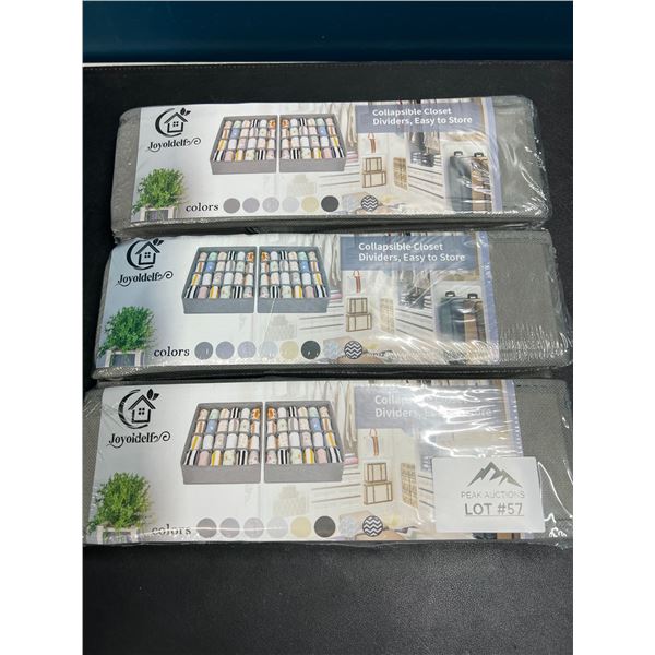 Lot of 3 Collapsible Drawer Organizers/Dividers