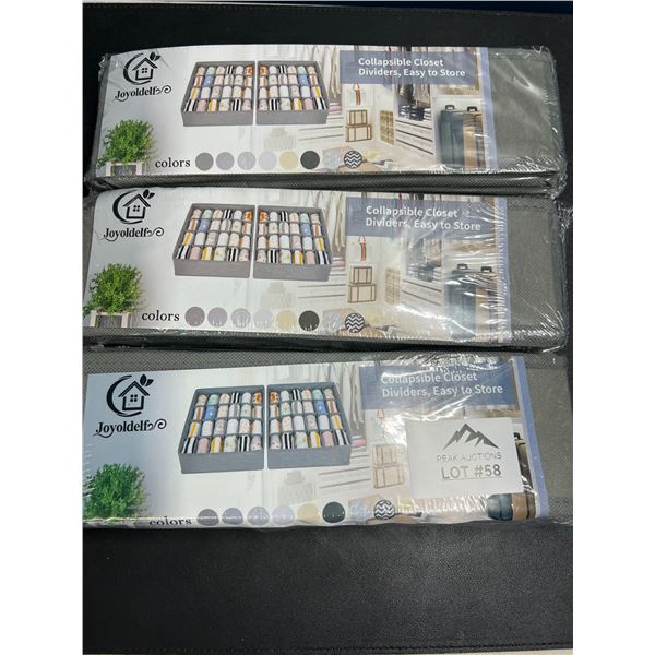 Lot of 3 Collapsible Drawer Organizers/Dividers