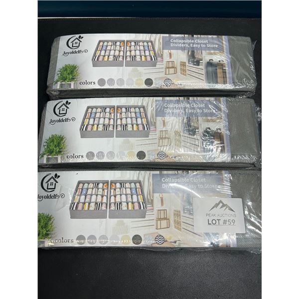 Lot of 3 Collapsible Drawer Organizers/Dividers