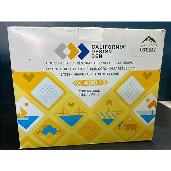 Lot of 1 California Design Den King Sheet Set - White - 400 Thread Count