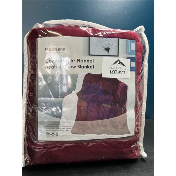 Lot of 1 Heated Throw Blanket - Red