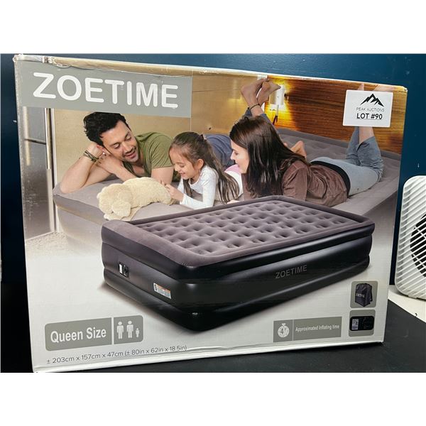 Lot of 1 Queen Size High-Rise Inflatable Air Bed - Heavy Duty - w/ Built-In Electric Pump