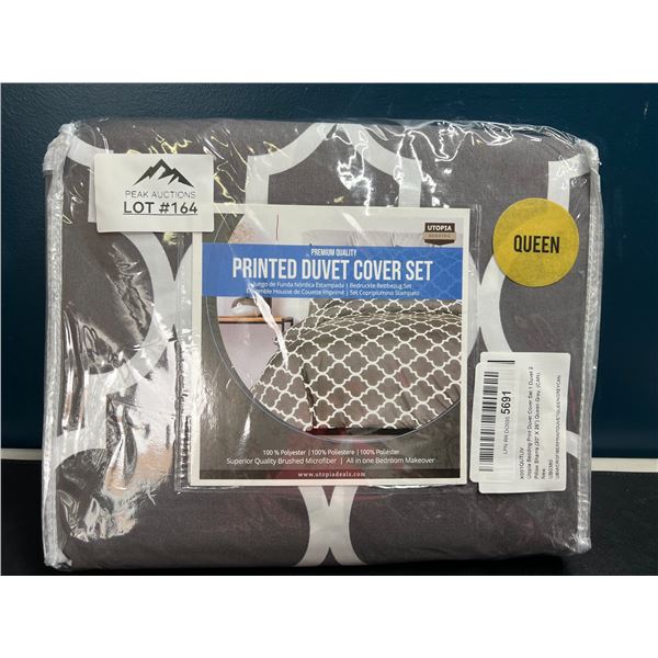 Lot of 1 Queen Printed Duvet Cover Set