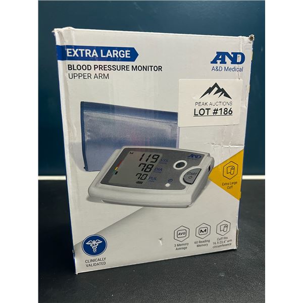 Lot of 1 Upper Arm Blood Pressure Monitor - Extra Large Cuff Design
