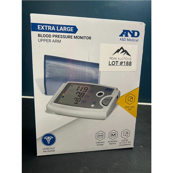 Lot of 1 Upper Arm Blood Pressure Monitor - Extra Large Cuff Design