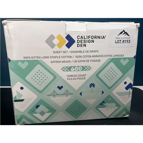 Lot of 1 California Design Den 600 Thread Count Sheet Set - Size Double
