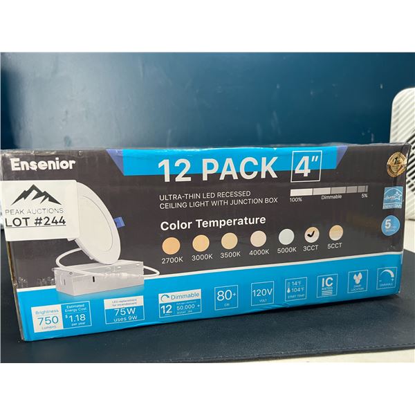 Lot of 1 Ultra Thin 4" Recessed Lighting - 12Pack