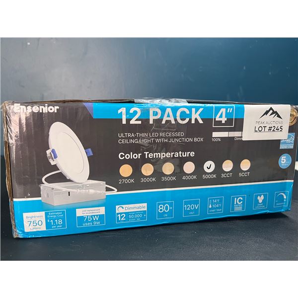 Lot of 1 Ultra Thin 4" Recessed Lighting - 12Pack