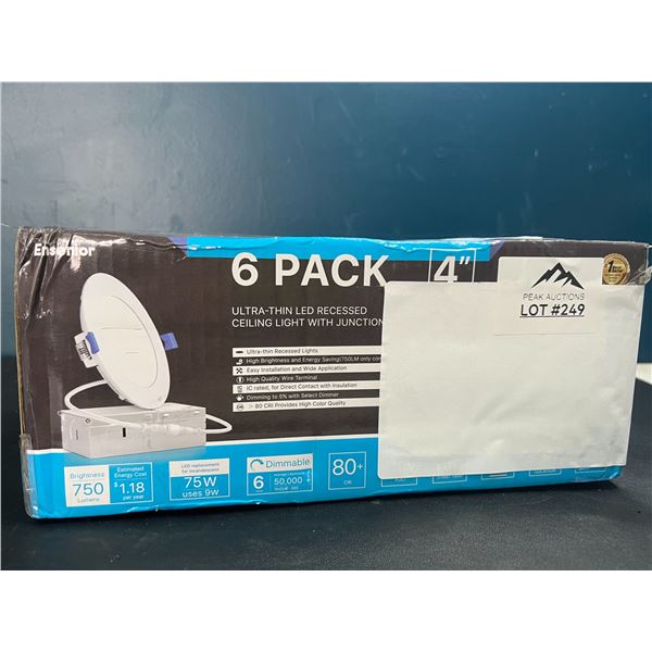 Lot of 1 Ultra Thin 4" Recessed Lighting - 6Pack