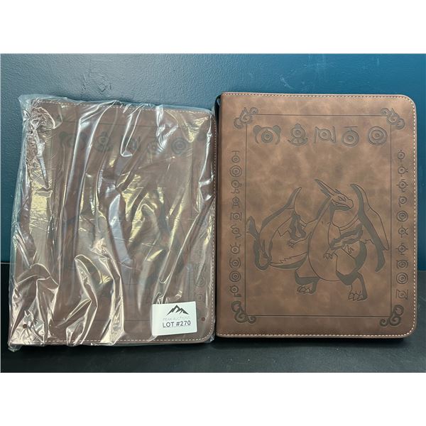 Lot of 2 Leather Pokemon Card Binders