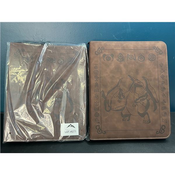 Lot of 2 Leather Pokemon Card Binders