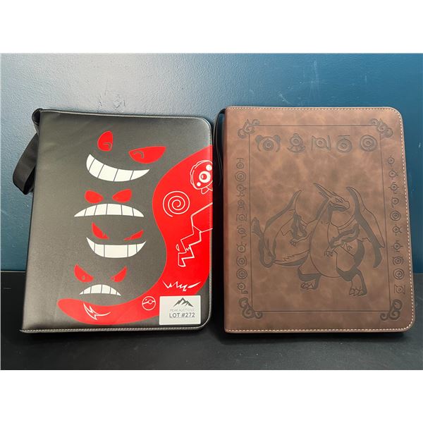 Lot of 2 Leather Pokemon Card Binders