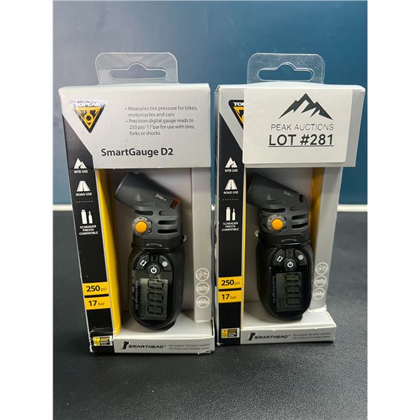 Lot of 2 Topeak SmartGuage D2 Air Pressure Guages