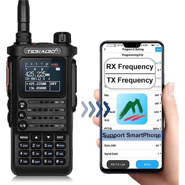 Lot of 1 Tidradio TD-H8 Two-Way Radio