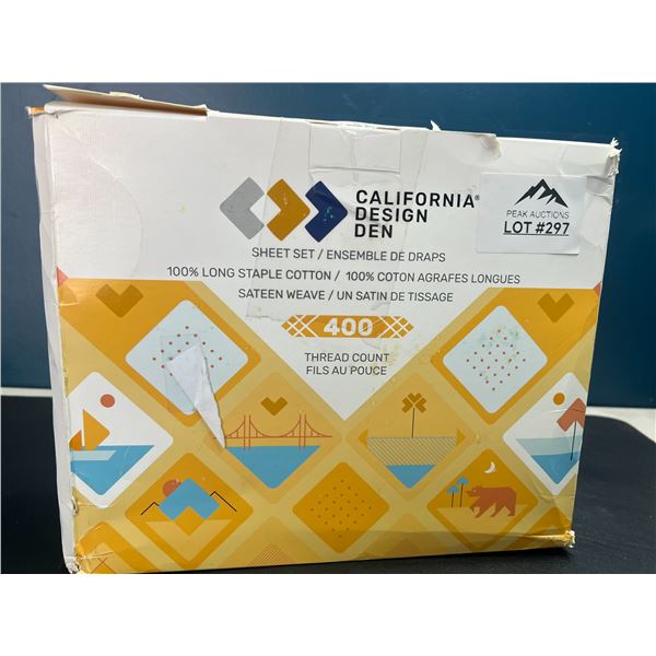 Lot of 1 California Design Den Queet Sheet Set - Grey - 400 Thread Count