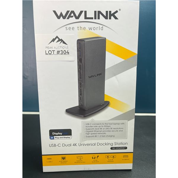 Lot of 1 Wavlink USB-C Dual 4K Universal Docking Station