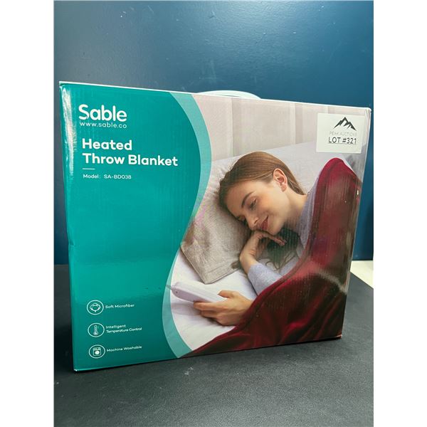 Lot of 1 Sable Heated Throw Blanket - Soft Microfiber