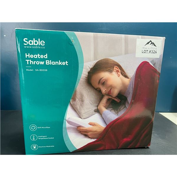 Lot of 1 Sable Heated Throw Blanket - Soft Microfiber