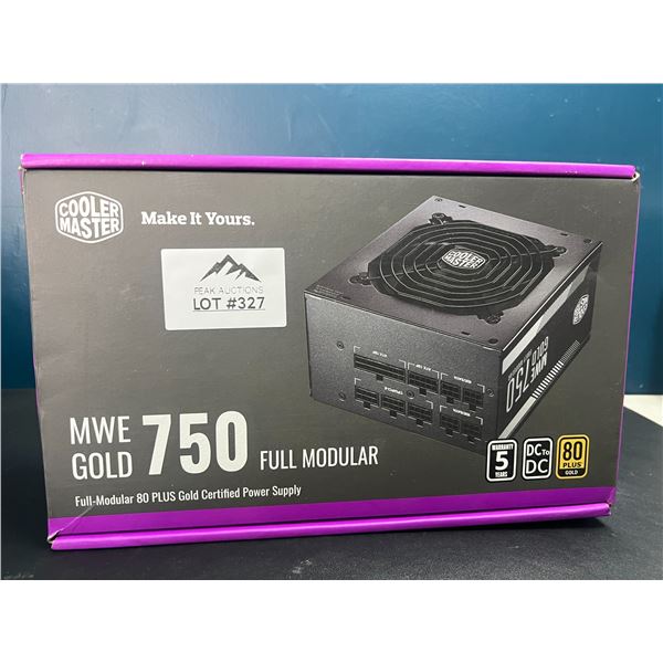 Lot of 1 CoolerMaster MWE Gold 750 Full-Modular 80 Plus Gold Certified PC Power Supply